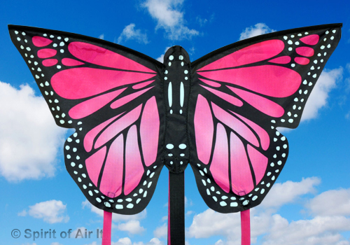 Spirit Of Air, Small Monarch Butterfly - Pink, Single Line Kite