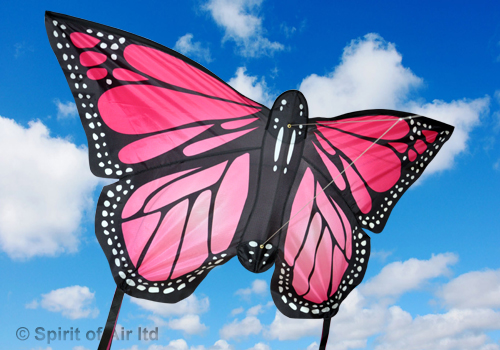 Spirit Of Air, Small Monarch Butterfly - Pink, Single Line Kite
